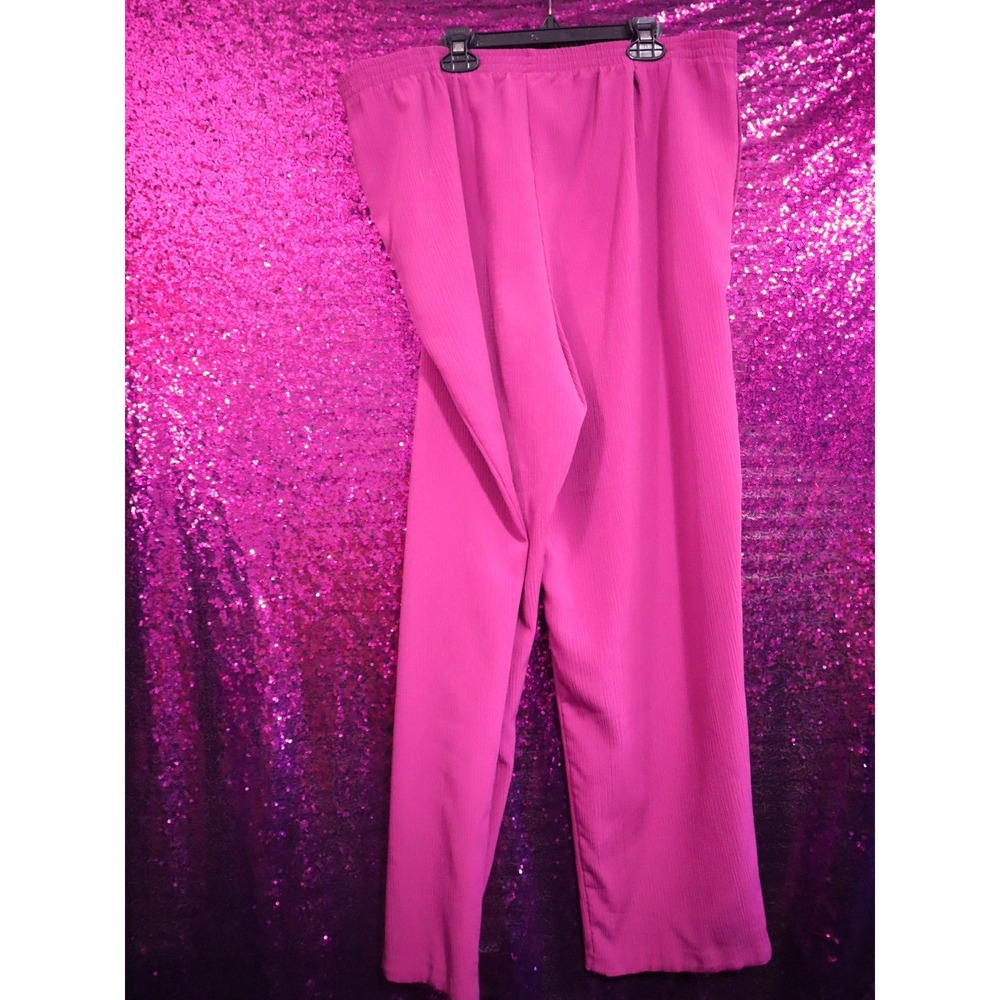 *FLAWED* Raspberry Pleated Pants 14 Koret Women Wide Leg Textured DIY Repair